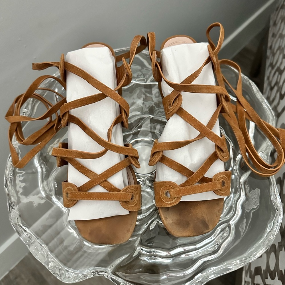 Sandro Sude Sandals, Cognac Color, Size 38